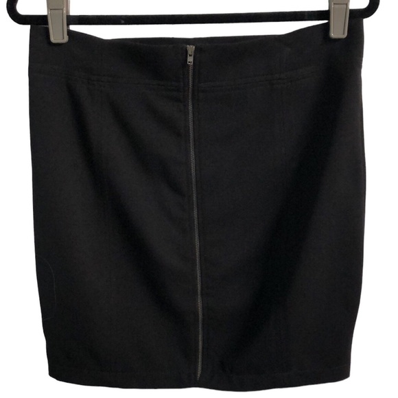 Zara TRF Double Zip Up Black Pencil Mini Skirt Size 8 - Picture 11 of 14